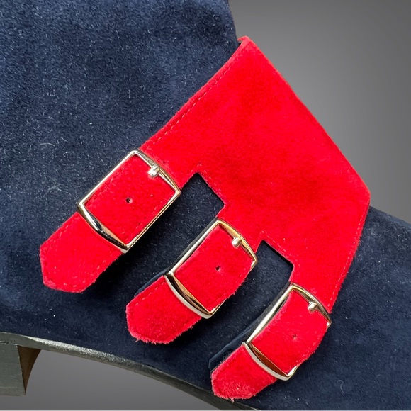 HERMES NAVY PIMENTO GOAT SUEDE LEXINGTON ANKLE BOOTS SHOES EU 40 - Picture 5 of 9